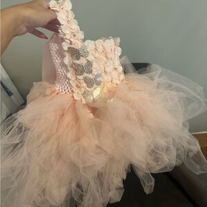 Floral Peach Tutu Dress for Kids